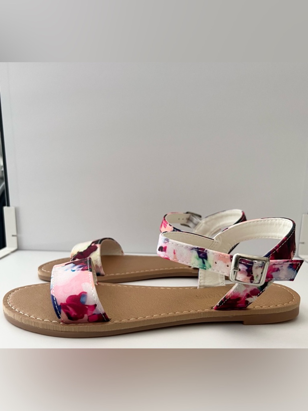 Dream Pairs Women’s Floral Ankle-Strap Sandals - Pink Multit